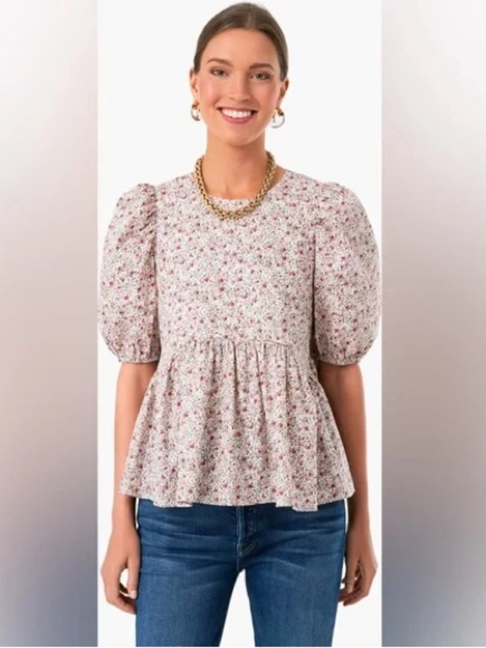 Hyacinth House Cottagecore Floral  Blouse -EUC size Small